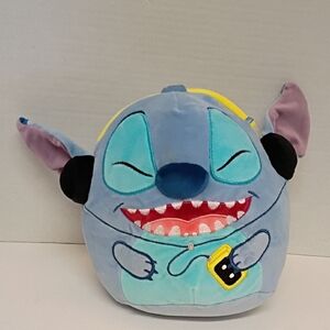 Disney Stitch with Headphones Squishmallow plush toy. 